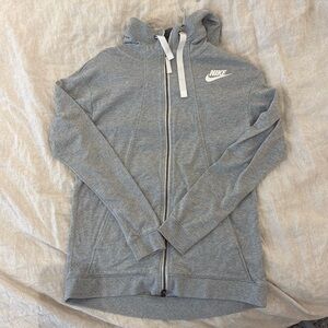 Gray Nike Zip Up Hoodie size S